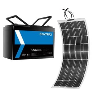 Gentrax 12v 100ah Lithium Battery + 250w Flexible Solar Panel