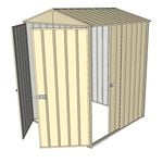 Build-a-Shed 1.5 x 1.5 x 2.3m Gable Single Sliding Side Door Shed - Cream