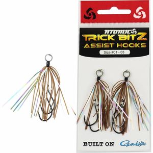 Atomic Trick Bitz Assist Fishing Hook 8, Brown Silver