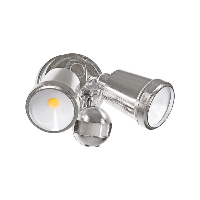 Brilliant Nickel Raptor III Twin Security Light With Sensor