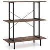 Costway 3-tier Bookshelf Industrial Corner Open Shelf Metal Floor