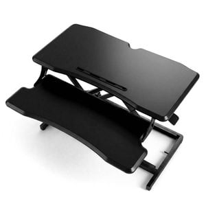 Ufurniture Standing Desk Converter Height Adjustable Desk Rise Dual Monitor Laptop Workstation with Keyboard Tray 80cm Black