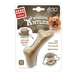 Gigwi Long Lasting Chew Wooden Antler For Dogs  10 Cm - X Small