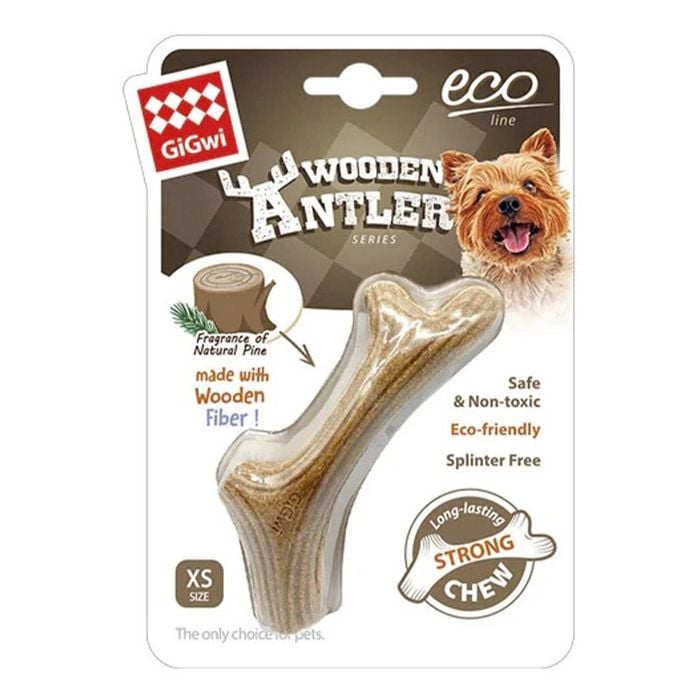 Gigwi Long Lasting Chew Wooden Antler For Dogs  10 Cm - X Small
