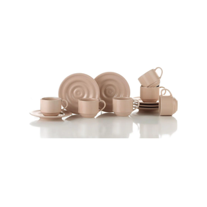 Kütahya Tuana 90ml Coffee cup set for 6 PEARL Matt Pink