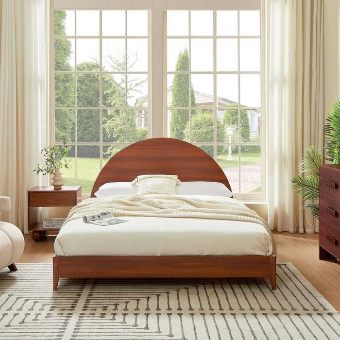 Irisa Wooden Bed Frame In Walnut - King