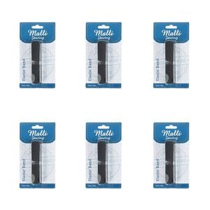 6pk Malli Braided Flat Portable Sewing Elastic Band Tape/cord 2cm X 3m Assorted