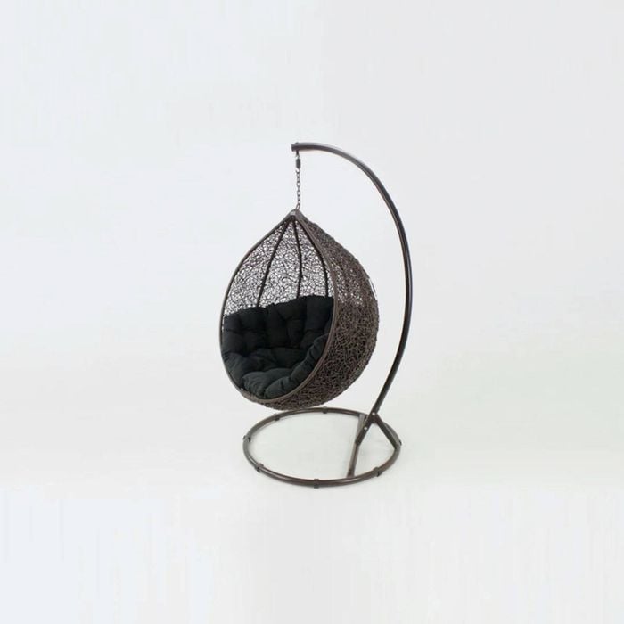 Kakadu Pod Chair - Brown Frame with Black Cushion L103 x W110 x H200