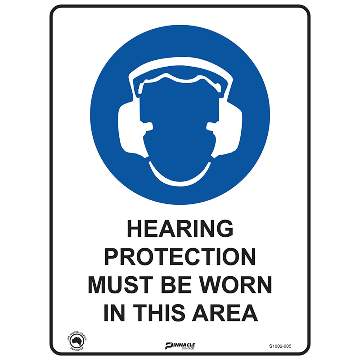 Pinnacle 400 x 300mm Metal Hearing Protection Must Be Worn In This Area ...