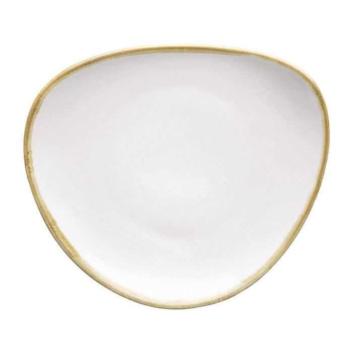 Olympia Kiln Triangular Plate Chalk 165mm 6 Pack Tableware Serving Crockery