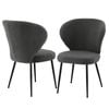 2x Artiss Dining Chairs Boucle Sherpa Grey
