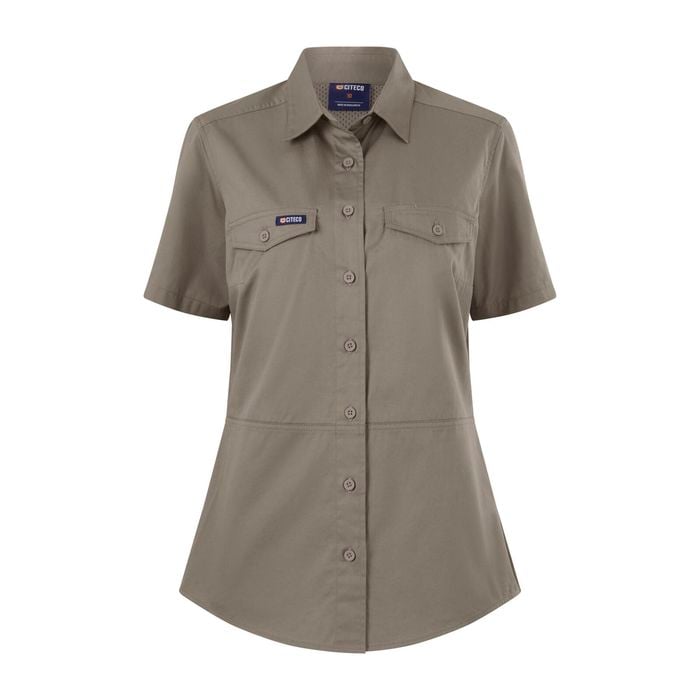 Citeco Size 18 Khaki Womens Short Sleeve Shirt