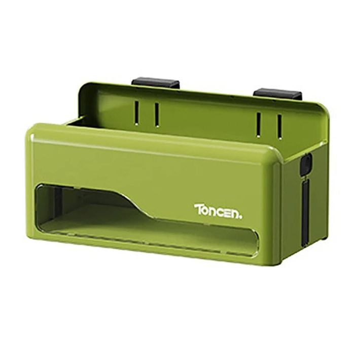 Foldable Hanging Storage Box No Drilling Required Wall-mounted Organizer（Green）