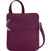 Travelon Classic Anti-Theft Slim Double Zip Crossbody Bag in Burgundy