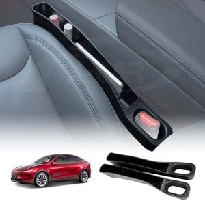 Car Seat Gap TPE Filler Box Organizer for Tesla Model Y Juniper 2025-Onwards Extra Side Storage