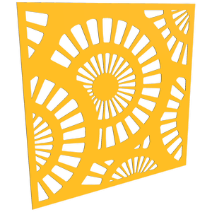 ProtectorAl 300-1200mm x 300-1200mm Dark Yellow/Gloss White Sunburst Unframed Composite Deco Panel