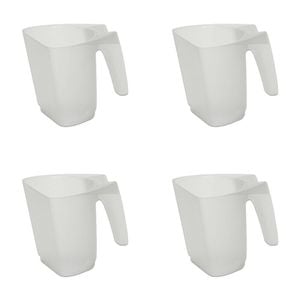 4PK AgBoss Pet and Livestock Plastic Food Scoop FeedMaxx 0.5kg Clear