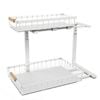 CARLA HOME 2-Tier Kitchen Under Sink Organiser Storage with Height Adjustable, Unique Slide Rail & Suction Cups for Storage