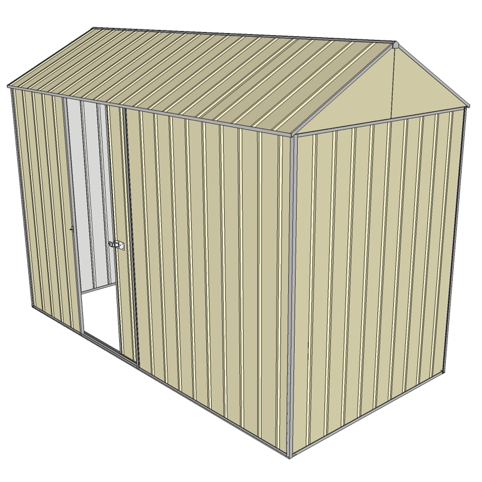 Build-a-Shed 1.5 x 3.0 x 2.3m Single Sliding Side Door Gable Shed - Cream product image