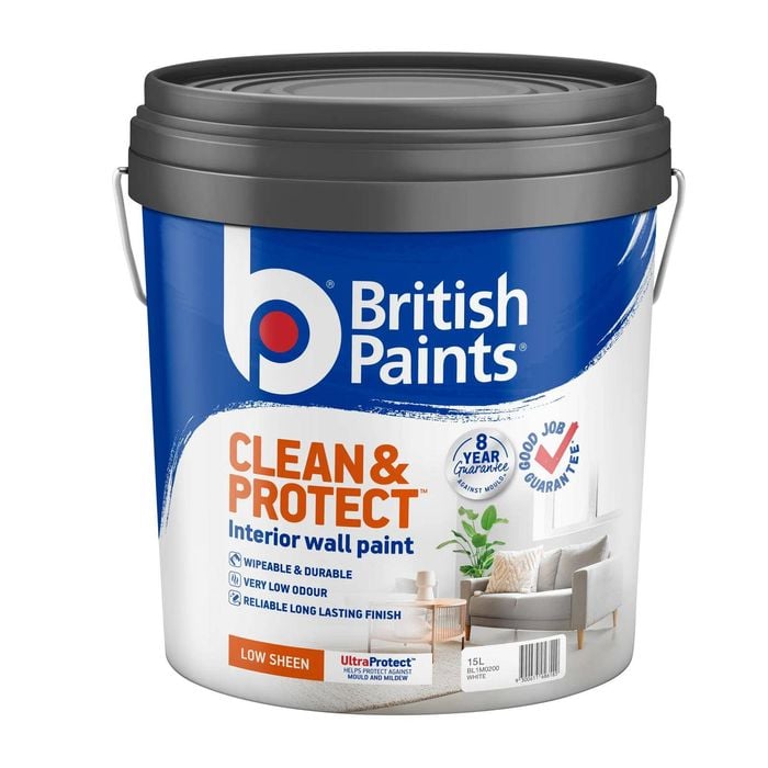 British Paints Clean And Protect White Low Sheen - 15L