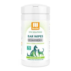 Nootie Otic Solutions Ear Wipes With Salicylic Acid For Dogs & Cats - Cucumber Melon 70 Wipes