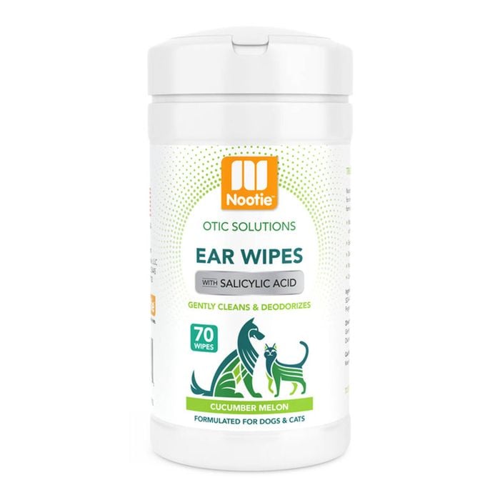 Nootie Otic Solutions Ear Wipes With Salicylic Acid For Dogs & Cats - Cucumber Melon 70 Wipes
