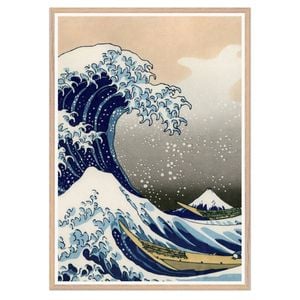 Galrie Katsushika Hokusai's The Great Wave Off Kanagawa - Iconic Ukiyo-e Art Print, Wood Frame, A1 60 x 84cm (23 x 33inch)