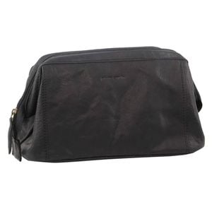 Pierre Cardin s Rustic Leather Toiletry Case  Travel Black