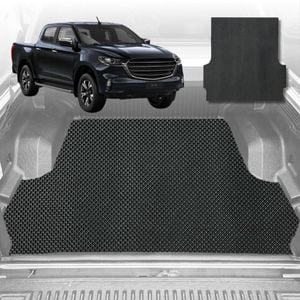 6D Diamond Ute Tub Mat for Mazda BT-50 Dual Cab (UP UR) 2011-2020 (with factory plastic tub liner)-Black-Outback GT