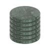 Argon Tableware 10cm Marble Coasters - Set Of 6 Green Round Reusable Dining Table Drink Coaster Drinking Glass Mats