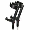 Forearm Crutches with Safety Cuff & Hinge, Lightweight & Adjustable - Black