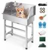 Advwin Professional Dog Washing Station Stainless Steel Pet Grooming Tub 34" Bathtub
