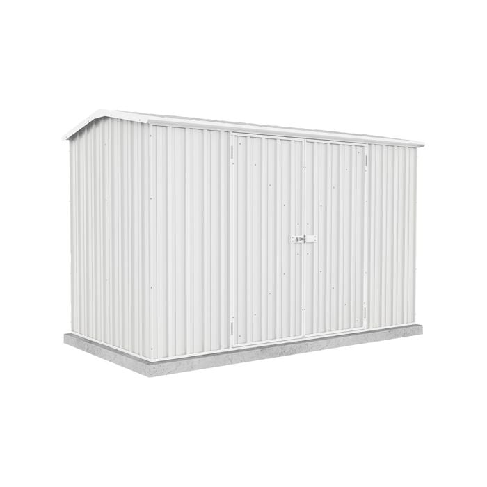 Absco Sheds 3.0 x 1.52 x 1.95m Surfmist Premier Double Door Garden Shed
