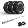 Brixx 70kg Pro Black Olympic Bumper Plates + 20kg Barbell