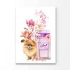 Pink Perfume with Pomeranian Dog Print 100% Australian Made 90x120cm (Stretched Canvas)