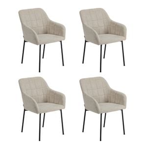 Oikiture Set Of 4 Dining Chairs Kitchen Accent Armchairs Linen Fabric