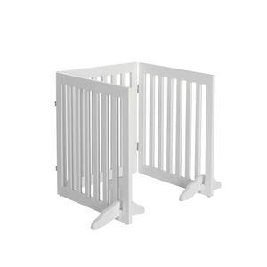 Charlie's Pet Durable Wooden 3 Panel Freestanding Pet Gate 153x1.8x61cm White 100% Mdf Charlies