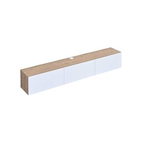 Tierra Wall Mount Entertainment TV Unit Floating 3 Doors 180cm White and Oak