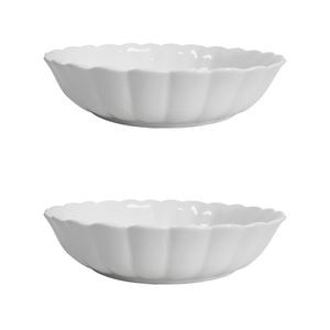 2PK Belle Powder 21.5cm Ceramic Coupe Bowl Round - White