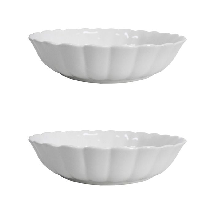 2PK Belle Powder 21.5cm Ceramic Coupe Bowl Round - White