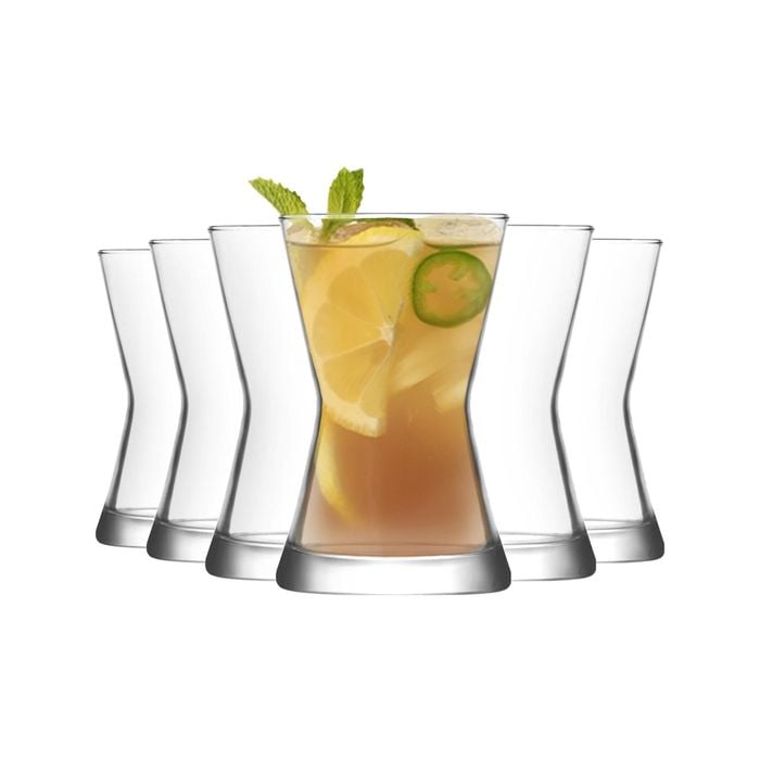 LAV Derin Contemporary Glass Teacups Coffee Mugs - 140ml - Pack of 6