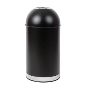 Bolero Bullet Bin Open Top Lid Black 40ltr Waste Bin Commercial Office
