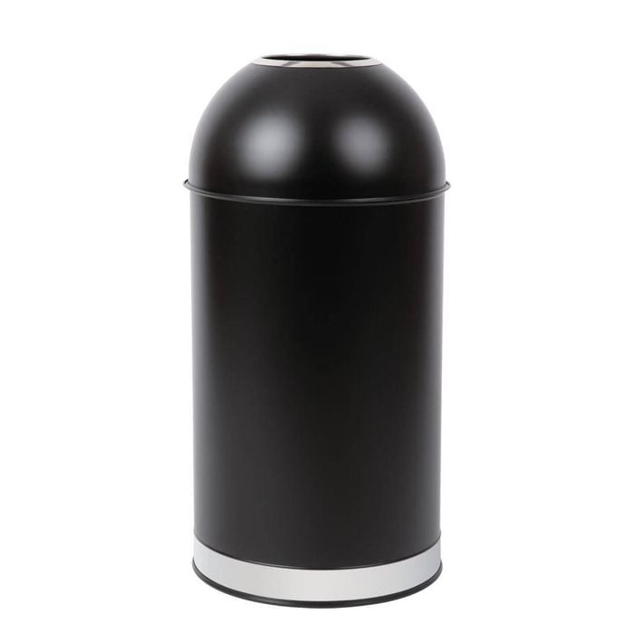 Bolero Bullet Bin Open Top Lid Black 40ltr Waste Bin Commercial Office