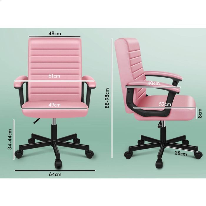 ALFORDSON Office Chair Executive Computer Seat Work Gaming Mid Back Pink