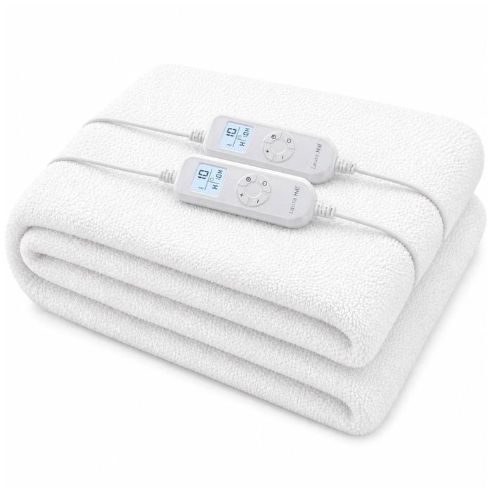 Laura Hill Double Electric Heated Underlay Blanket Fleecy Fabric With Timer