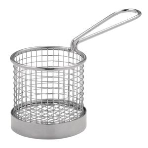 Olympia Wire Square Presentation Basket Stainless Steel Serving Basket Small 80x100x80mm Tableware Food Display