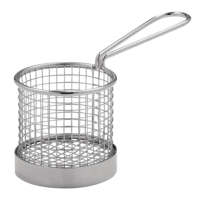 Olympia Wire Square Presentation Basket Stainless Steel Serving Basket Small 80x100x80mm Tableware Food Display