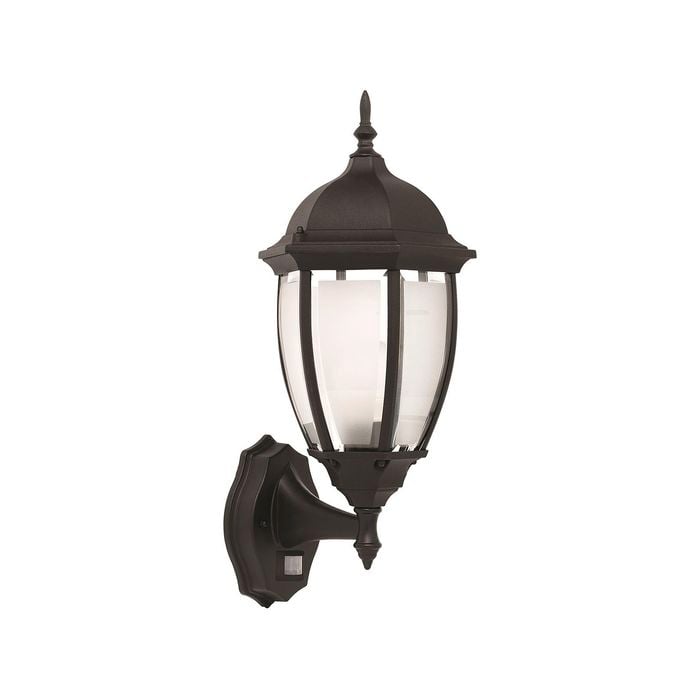 Brilliant 60W Cambridge Black Exterior Wall Light With Sensor