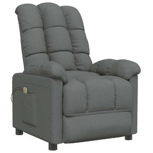vidaXL Massage Chair Single Sofa Reclining Armchair Living Room Dark Grey Fabric