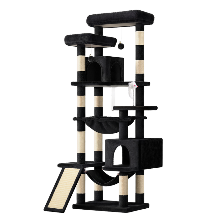 BEASTIE Cat Tree Scratcher Tower 180cm Black